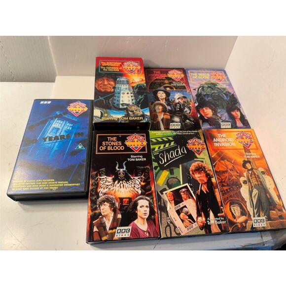 Dr. Who Lot of 7 Different VHS Tapes / Movies